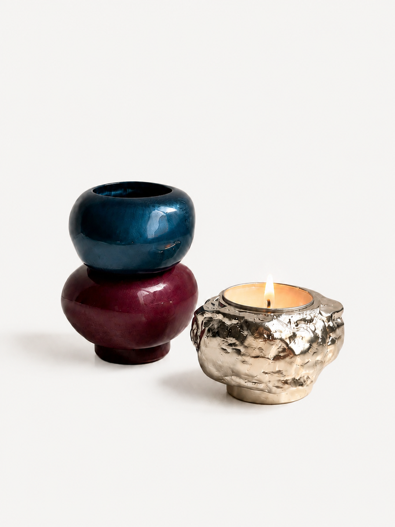 Interchangeable Stone Stack Candle Holder