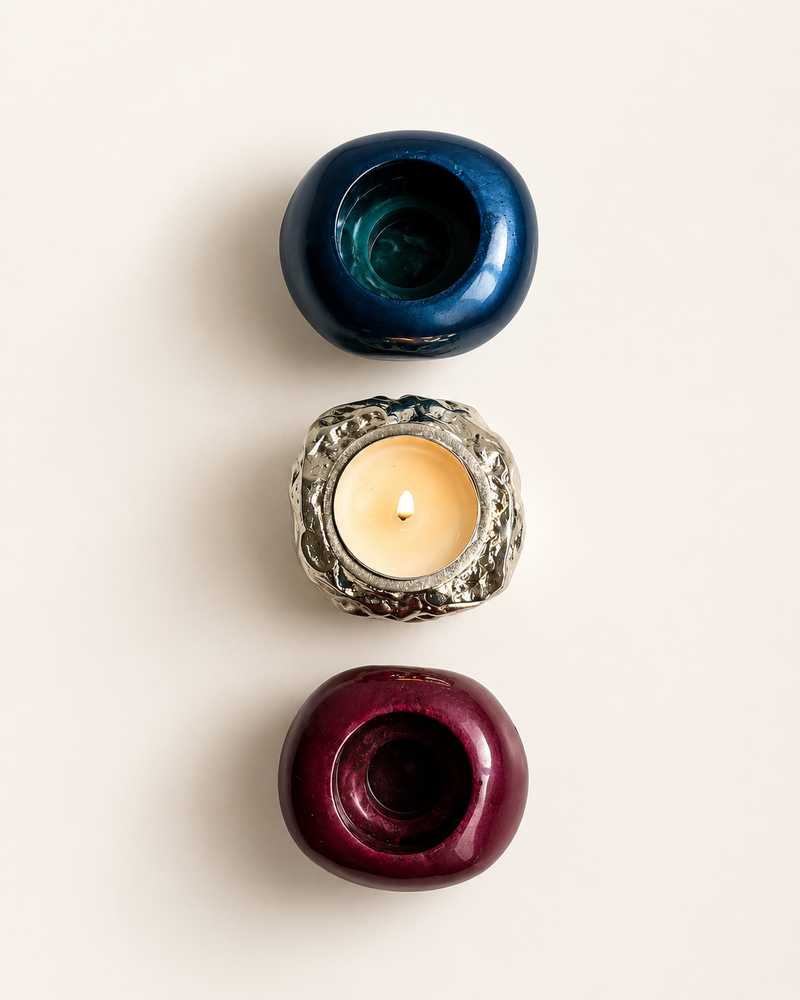 Interchangeable Stone Stack Candle Holder