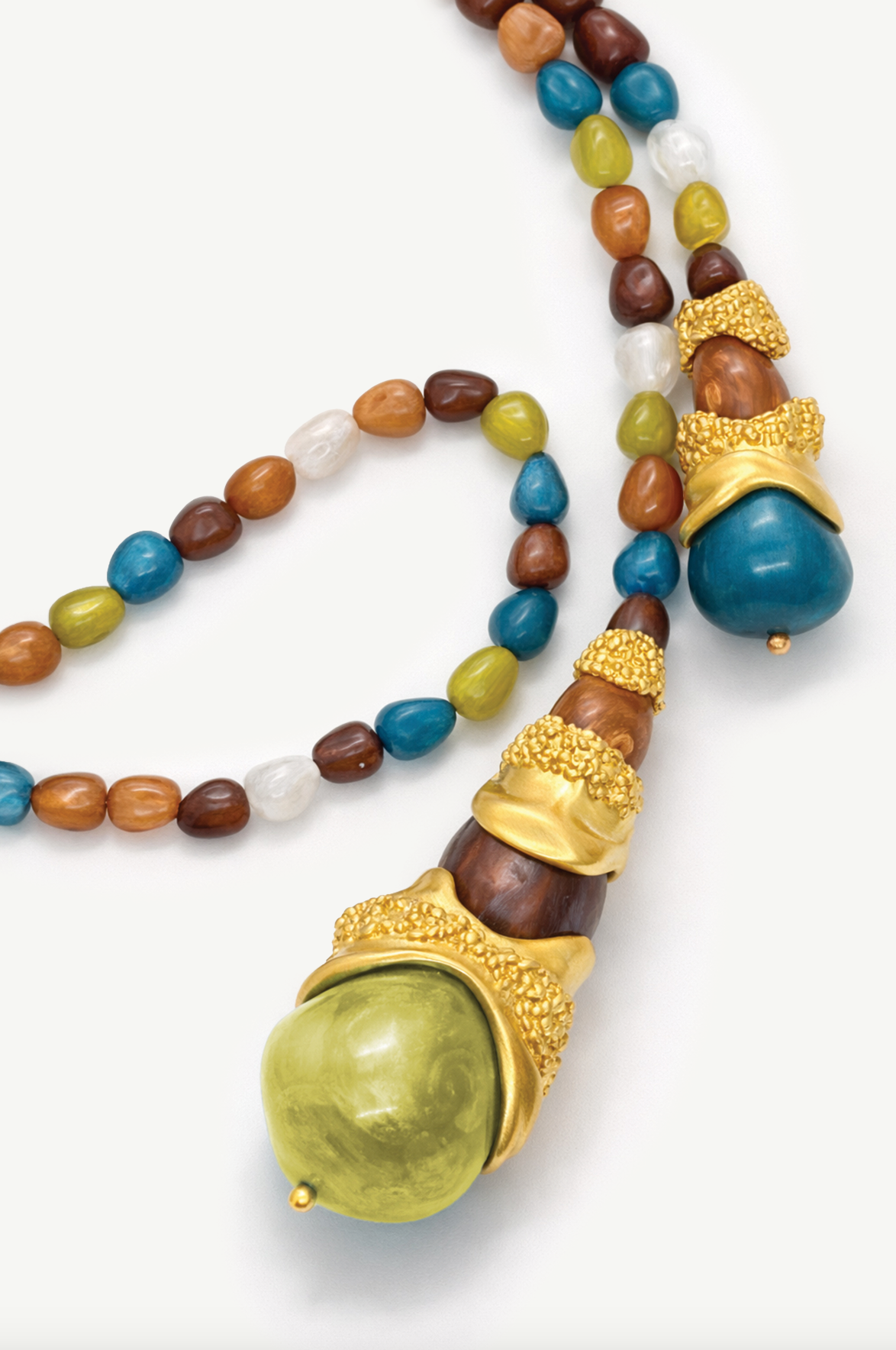 Mix - Pearl white - Rose Brown - Caramel - Palm Green - Saxony Blue